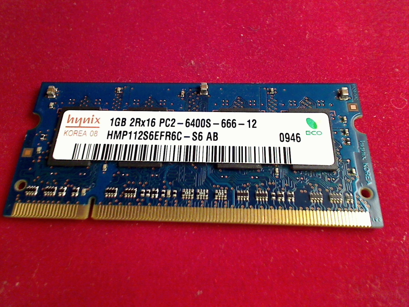 1 GB DDR2 PC2-6400 SODIMM Hynix Ram Memory Lenovo T61 6463 15.4\"